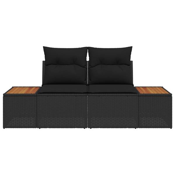 Grote foto vidaxl tuinbank zwart 184 x 62 x 85cm poly rattan tuin en terras tuinmeubelen