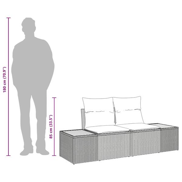 Grote foto vidaxl tuinbank zwart 184 x 62 x 85cm poly rattan tuin en terras tuinmeubelen