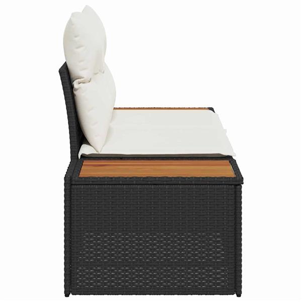 Grote foto vidaxl tuinbank zwart 184 x 62 x 85cm poly rattan tuin en terras tuinmeubelen