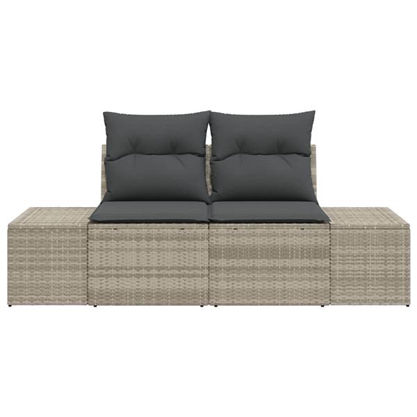 Grote foto vidaxl tuinbank met kussen grijs 184 x 62 x 69 cm poly rattan tuin en terras tuinmeubelen