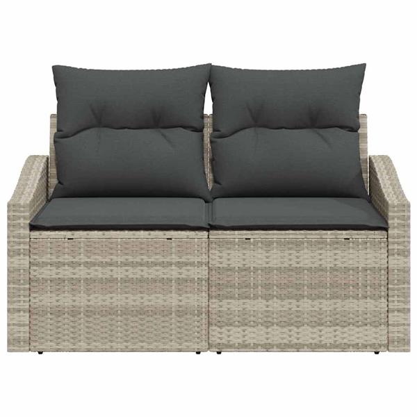 Grote foto vidaxl tuinbank met kussen 123 x 62 x 69 cm poly rattan tuin en terras tuinmeubelen