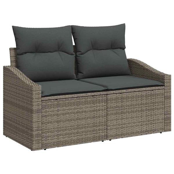 Grote foto vidaxl tuinbank met kussen 123 x 62 x 69 cm poly rattan tuin en terras tuinmeubelen
