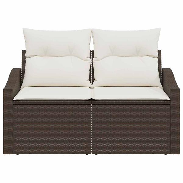 Grote foto vidaxl tuinbank met kussen 123 x 62 x 69 cm poly rattan tuin en terras tuinmeubelen