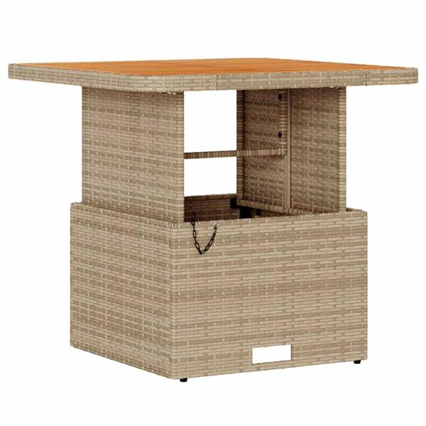 Grote foto vidaxl tuin eettafelset beige poly rattan tuin en terras tuinmeubelen