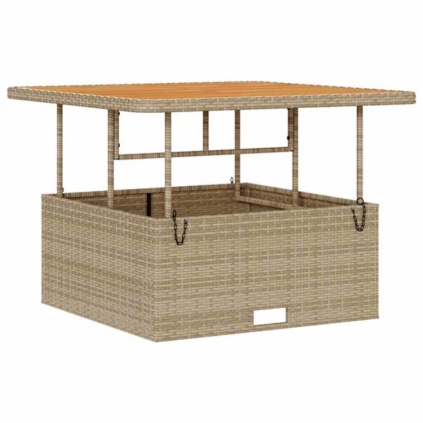 Grote foto vidaxl tuin eettafelset beige poly rattan tuin en terras tuinmeubelen