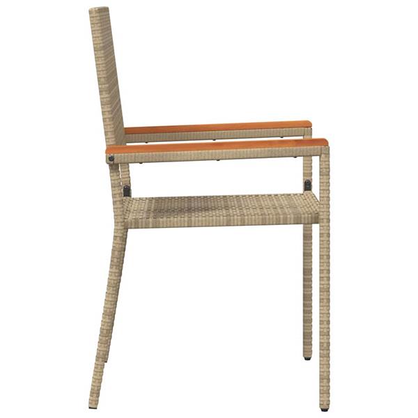 Grote foto vidaxl tuinstapelstoelen 2 pcs cr me en bruin 54 x 56 x 90 cm tuin en terras tuinmeubelen