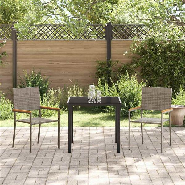Grote foto vidaxl tuinstapelstoelen 2 pcs grijs en bruin 54 x 56 x 90 cm tuin en terras tuinmeubelen