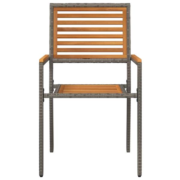 Grote foto vidaxl tuinstapelstoelen 2 pcs bruin en grijs 54 x 56 x 90 cm tuin en terras tuinmeubelen