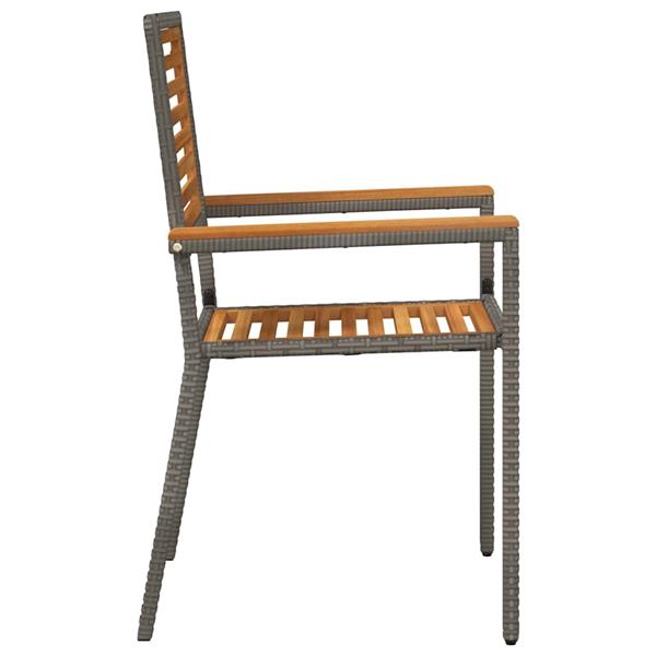 Grote foto vidaxl tuinstapelstoelen 2 pcs bruin en grijs 54 x 56 x 90 cm tuin en terras tuinmeubelen