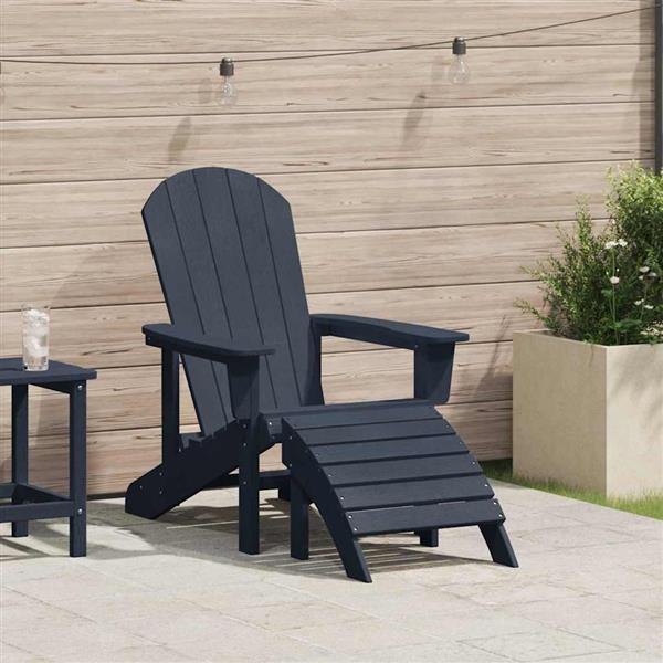 Grote foto vidaxl adirondack stoel marineblauw 82 x 74 x 92 cm hdpe tuin en terras tuinmeubelen