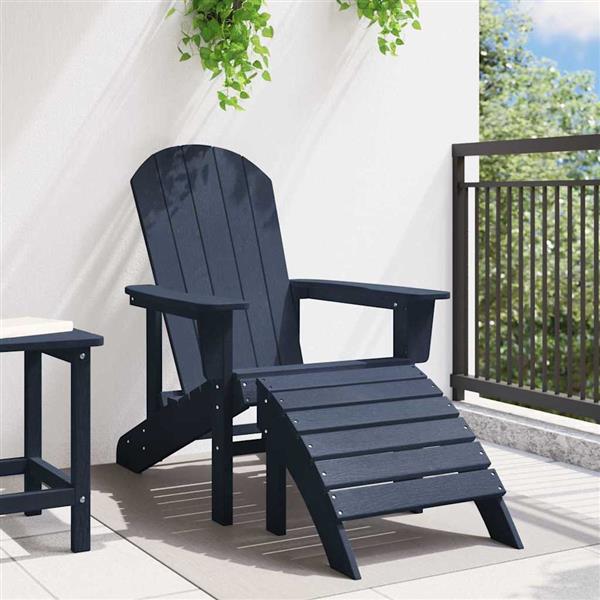 Grote foto vidaxl adirondack stoel marineblauw 82 x 74 x 92 cm hdpe tuin en terras tuinmeubelen
