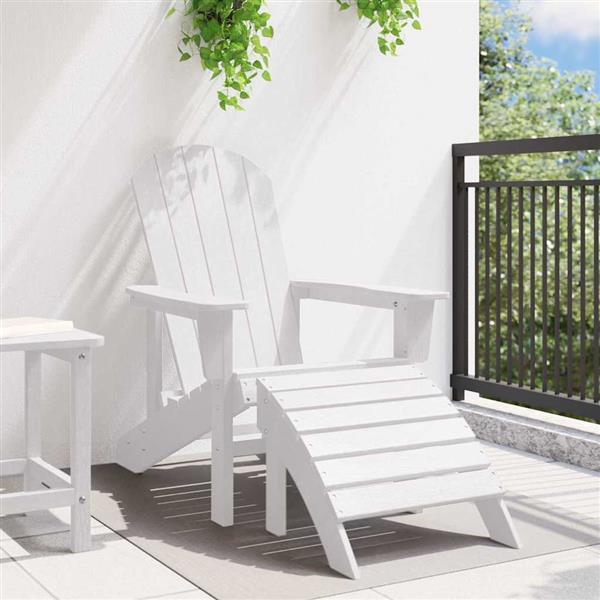 Grote foto vidaxl adirondack stoel wit 82 x 74 x 92 cm hdpe tuin en terras tuinmeubelen