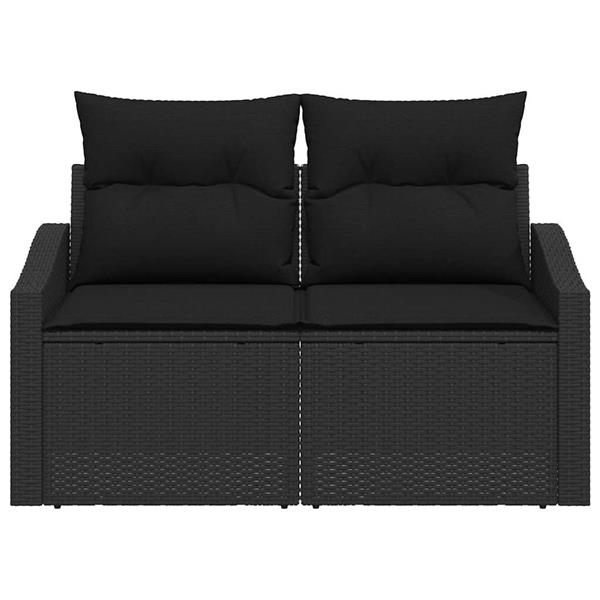 Grote foto vidaxl tuinbank met kussen met opslag 123 x 62 x 69 cm poly rattan tuin en terras tuinmeubelen