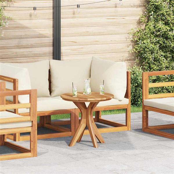 Grote foto vidaxl bijzettafel bruin 55 x 55 x 51 cm massief teakhout tuin en terras tuinmeubelen