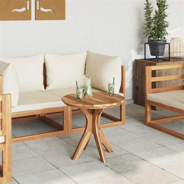 Grote foto vidaxl bijzettafel bruin 55 x 55 x 51 cm massief teakhout tuin en terras tuinmeubelen