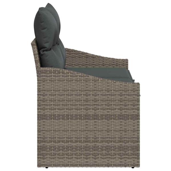 Grote foto vidaxl tuinbank met kussen met opslag 123 x 62 x 69 cm poly rattan tuin en terras tuinmeubelen