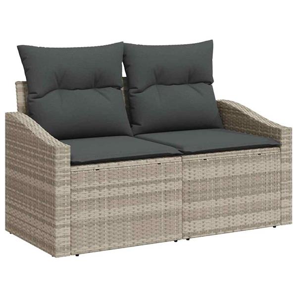Grote foto vidaxl tuinbank met kussen 123 x 62 x 69 cm poly rattan tuin en terras tuinmeubelen