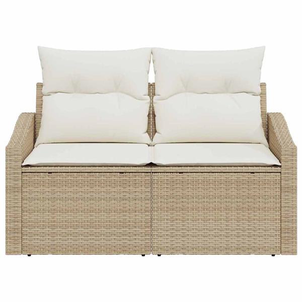 Grote foto vidaxl tuinbank met kussen 123 x 62 x 69 cm poly rattan tuin en terras tuinmeubelen