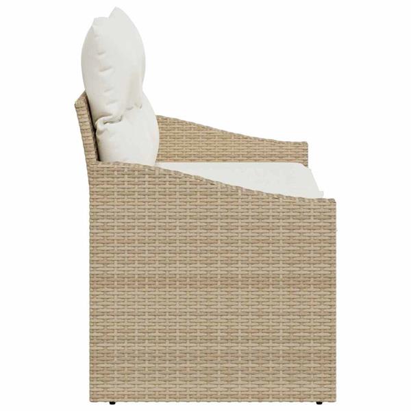 Grote foto vidaxl tuinbank met kussen 123 x 62 x 69 cm poly rattan tuin en terras tuinmeubelen