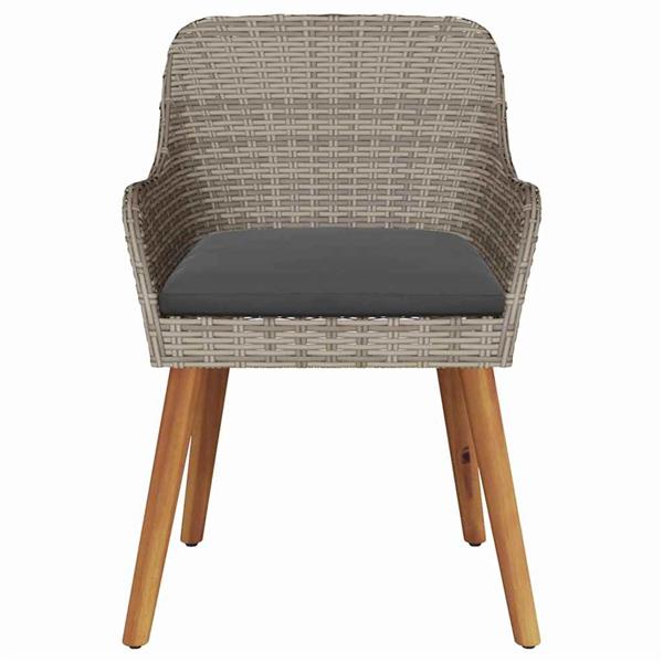 Grote foto vidaxl tuinstoel met kussen 2 pcs zwart 62 5 x 55 x 82 cm poly rattan tuin en terras tuinmeubelen