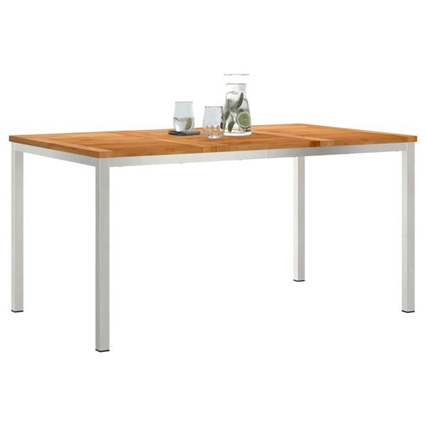 Grote foto vidaxl eettafel bruin 150 x 90 x 75 cm massief teakhout tuin en terras tuinmeubelen