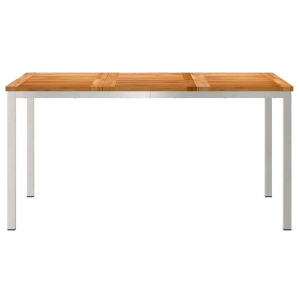 Grote foto vidaxl eettafel bruin 150 x 90 x 75 cm massief teakhout tuin en terras tuinmeubelen