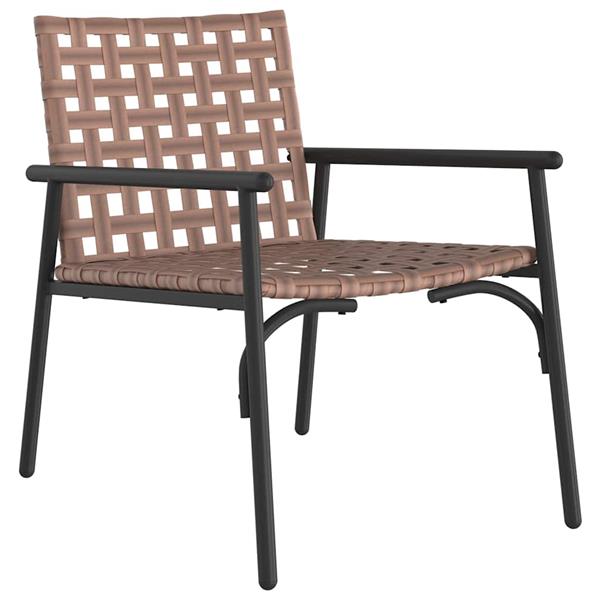 Grote foto vidaxl tuin eettafelset 4 pcs bruin poly rattan tuin en terras tuinmeubelen