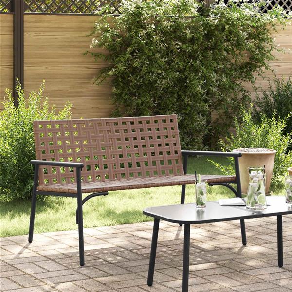 Grote foto vidaxl tuinstoel bruin 110 5 x 79 x 75 5 cm poly rattan tuin en terras tuinmeubelen