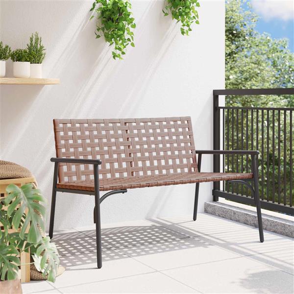 Grote foto vidaxl tuinstoel bruin 110 5 x 79 x 75 5 cm poly rattan tuin en terras tuinmeubelen