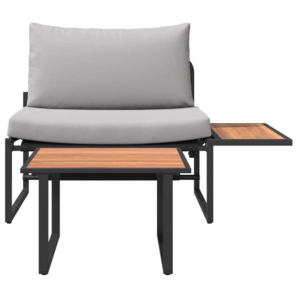 Grote foto vidaxl tuinbankenset 2 pcs lichtgrijs staal tuin en terras tuinmeubelen