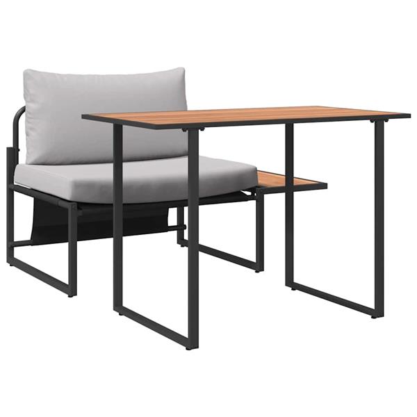 Grote foto vidaxl buiten stalen zsitjes 2 pcs lichtgrijs staal tuin en terras tuinmeubelen