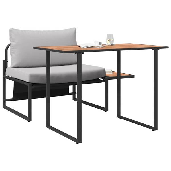 Grote foto vidaxl buiten stalen zsitjes 2 pcs lichtgrijs staal tuin en terras tuinmeubelen