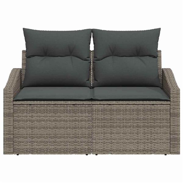 Grote foto vidaxl tuinbank met kussen 123 x 62 x 69 cm poly rattan tuin en terras tuinmeubelen