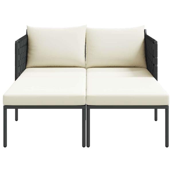 Grote foto vidaxl ligstoel antraciet 153 x 115 x 69.5 cm gepoedercoat staal tuin en terras tuinmeubelen