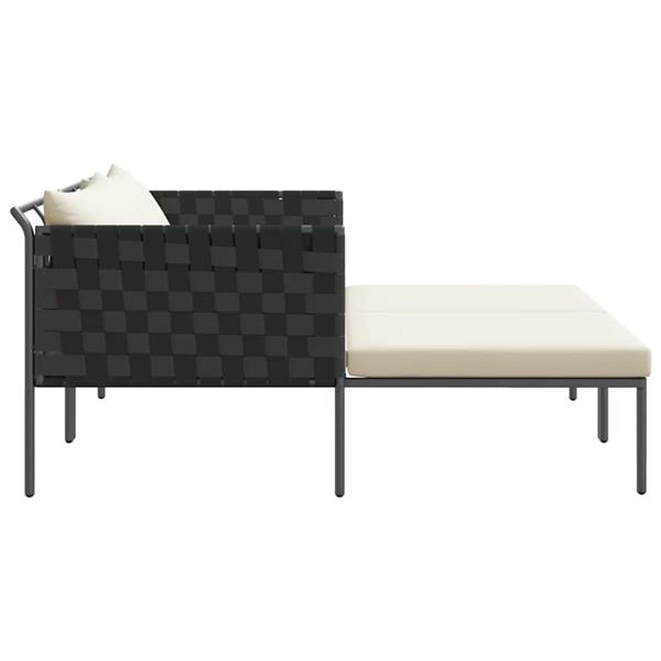 Grote foto vidaxl ligstoel antraciet 153 x 115 x 69.5 cm gepoedercoat staal tuin en terras tuinmeubelen