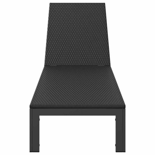 Grote foto vidaxl ligstoel zwart 206 x 62 5 x 74 cm poly rattan tuin en terras tuinmeubelen
