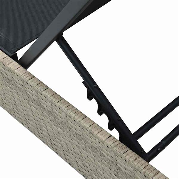 Grote foto vidaxl ligstoel beige 200.5 x 70 x 75 cm poly rattan tuin en terras tuinmeubelen