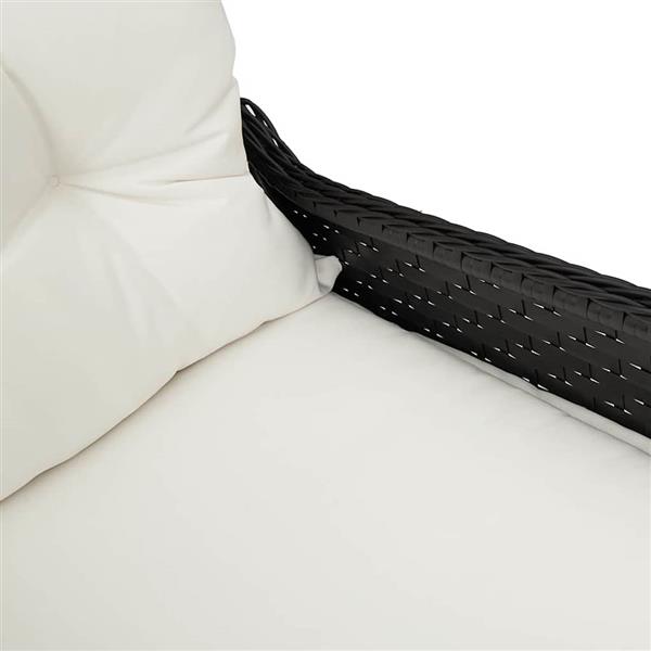 Grote foto vidaxl ligstoel met kussen zwart 56 x 66 x 95 cm poly rattan tuin en terras tuinmeubelen