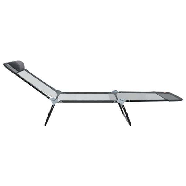 Grote foto vidaxl opvouwbare zonnebed grijs 182 x 55 x 85 5 cm textileen tuin en terras tuinmeubelen