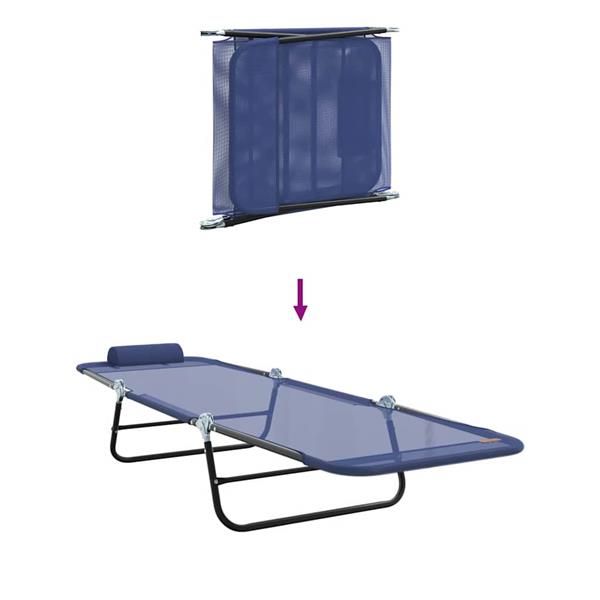 Grote foto vidaxl opvouwbare zonnebed marineblauw 182 x 55 x 85 5 cm textileen tuin en terras tuinmeubelen