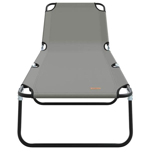 Grote foto vidaxl opvouwbare zonnebed grijs 188 x 57 x 86 5 cm polyester tuin en terras tuinmeubelen