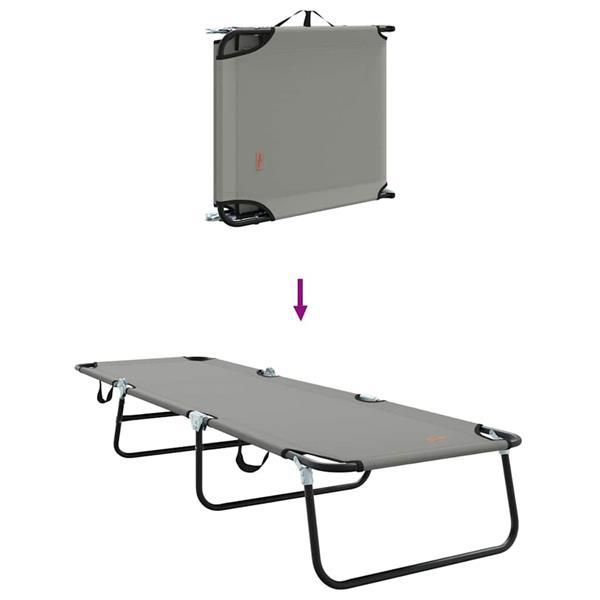 Grote foto vidaxl opvouwbare zonnebed grijs 188 x 57 x 86 5 cm polyester tuin en terras tuinmeubelen