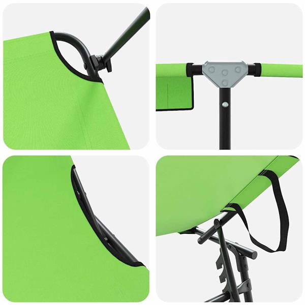 Grote foto vidaxl opvouwbare zonnebed groen 190 x 57 x 81 cm oxford tuin en terras tuinmeubelen