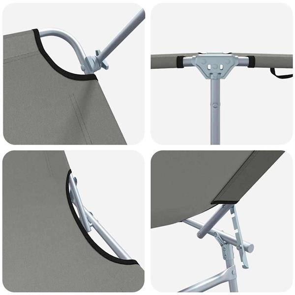 Grote foto vidaxl ligstoel 2 pcs grijs 58 x 188 x 77cm polyester tuin en terras tuinmeubelen