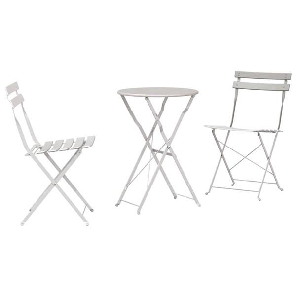 Grote foto vidaxl vouw bistro set 3 pcs beige staal tuin en terras tuinmeubelen