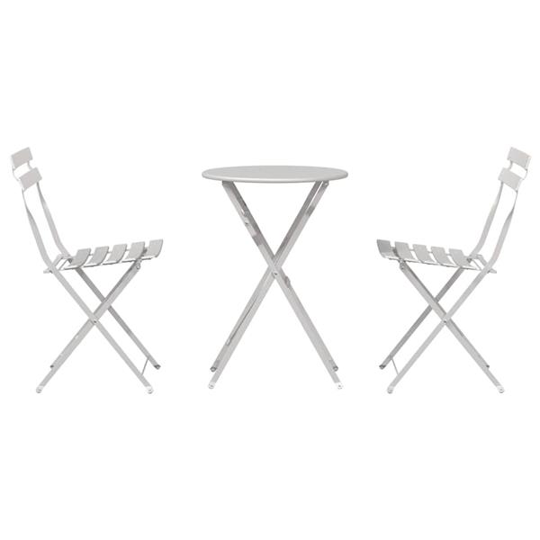 Grote foto vidaxl vouw bistro set 3 pcs beige staal tuin en terras tuinmeubelen