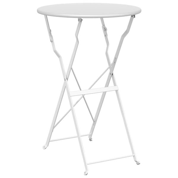 Grote foto vidaxl vouw bistro set 3 pcs wit staal tuin en terras tuinmeubelen