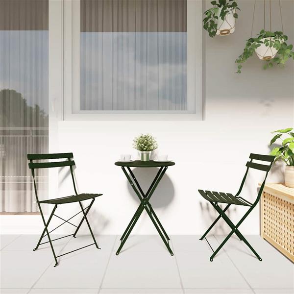 Grote foto vidaxl vouw bistro set 3 pcs bossen staal tuin en terras tuinmeubelen