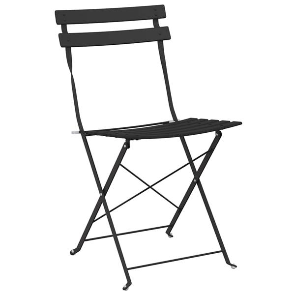 Grote foto vidaxl tuin opvouwbare stoel 2 pcs antraciet 42 x 46 x 82cm metaal tuin en terras tuinmeubelen