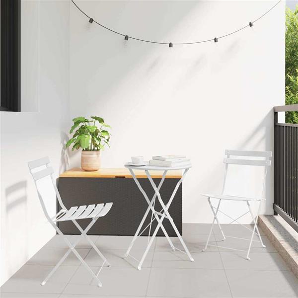 Grote foto vidaxl tuin opvouwbare stoel 2 pcs wit 42 x 46 x 82cm metaal tuin en terras tuinmeubelen
